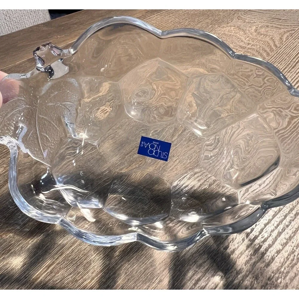 Studio Nova Nature’s Harvest Grape Glass Serving Bowl Japan NOS w/ Box